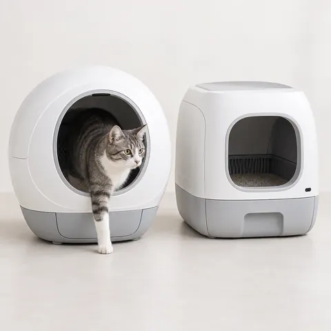 Self-cleaning litter boxes