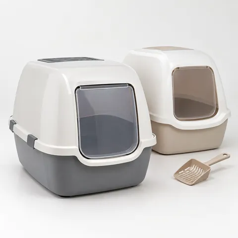 Covered litter boxes