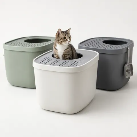 Top-entry litter boxes